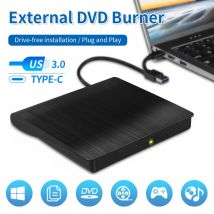 Typ-C USB 3.0 Externer CD-Player Tragbare optische Laufwerke DVD-Brenner CD RW DVD ROM Writer Reader Recorder für PC Desktop Laptop