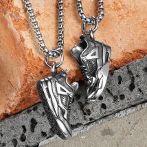 Retro Basketball Shoes Men Necklace With Pendant Stainless Steel Jewelry For Male Women Punk HipHop Accessories Gifts Wholesale