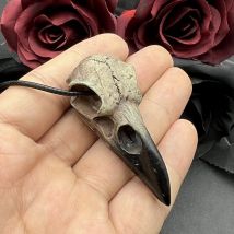 3D Goth Rabe Totenkopf Halskette Harz Replik Rabe Elster Krähe Gothic Geschenk Halloween Rabe Totenkopf Halskette
