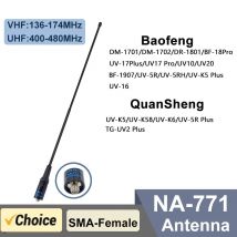 Na771 Antenna Nagoya Antenna ad alto guadagno VHF/UHF SMA Femmina Per Quansheng UVK5 UVK58 UVK6 Baofeng DM-1701 Walkie Talkie Ham Radio