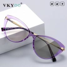 VKYEE Cat Eye Photochrome Anti Blue Ray Lesebrille Frauen Myopie Hyperopie Rezept Benutzerdefinierte Optische Brillen PFD2111