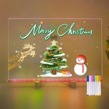 Tablica LED Akrylowa do Rysowania DIY, Świecąca Tablica do Pisania z Funkcją Ścierania, ze Stojakiem i Kolorowymi Pisakami, Tablica do Wiadomości z Podświetleniem Nocnym, Zasilana przez USB