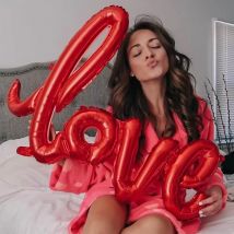 54/73/108 cm Roségold Rosa Rot Liebesbrief Folienballons Romantischer Valentinstag Hochzeitstag Geburtstag Party Dekoration