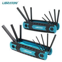 Libraton 8 in 1 klappbarer Inbus schlüssels atz metrisches Inbus schlüssels atz werkzeug oder klappbarer manipulation sicherer Torx schlüssels atz tragbarer Sterns chl üssel satz