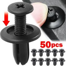 50szt Samochodowe nity z tworzywa sztucznego z otworem 8 mm Zapięcie Push Clip Czarny Automatyczny panel wykończenia drzwi pojazdu Zapięcie samochodowe Akcesoria samochodowe Voiture