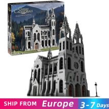 4136PCS Medieval Gothic Kathedrale Bausteine Schloss Modell Ziegel Desktop Dekoration Kinder Pädagogisches DIY Spielzeug Urlaub Geschenke