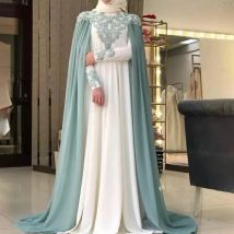 Perlenbesetzter marokkanischer Kaftan, muslimische Abendkleider, A-Linie, lange Ärmel, Applikationen, Dubai, arabische Abaya, islamisches Kleid, individuell gestaltet