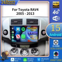 For Toyota RAV4 Rav 4 2005-2013 Android 15 Car Radio Multimedia Player Android Auto Carplay Head Unit Navigation GPS