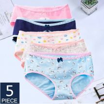 5Pcs Baumwolle Unterwäsche frauen Höschen Plus Größe Slip Mädchen Calcinha Sexy Dessous Damen Panty Druck Cartoon Weibliche Unterhose