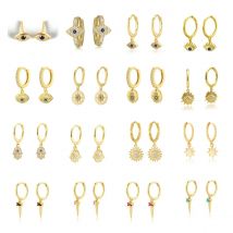 Silver Gold Color Pendientes Mini Blue Zircon Evil Eyes Earring Pendant Small Stud Earrings for Women Femme Hoop Earring 2025