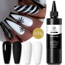 BORN PRETTY 250 g reiner schwarz-weißer Gel-Nagellack, semi-permanentes Jelly-Nude-Gel, nachgefülltes Paket, Soak Off UV-LED-Gel
