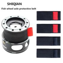 SHIQIAN 4-teilige Angelschnurrolle mit flexiblem schwarzen und roten elastischen Angelrollenschutz, Riemenscheibenzubehör, S M L LL-Set