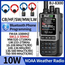 BAJETON BJ-8300 Ham Radio SW AM SSB CB Amateur Wireless Bluetooth Phone Programming Walkie Talkie NOAA Handheld Two Way Radio