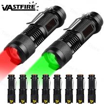 Mini torcia a LED verde/rosso Zoomable Tactical Torch Lamp caccia torcia portatile Flash light torcia regolabile per l'escursionismo