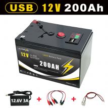 🚝 Akumulator 12V 18650 200Ah Litowy Akumulator LiFePO4 z BMS 4000+ Cykli Idealny do Zasilania Solarnego, Echosond, Motorów do Łodzi, Domu, Kampera 🚆