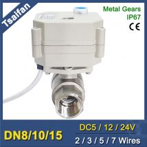 DC12V/24V Edelstahl 1/2'' Motorisierte Ball Ventil Mit Handbetätigung Und Anzeige 2 Weg DN15 Elektrische Kran