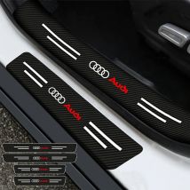 4 pz In Fibra di Carbonio Auto Emblema Pedale di Benvenuto Proteggere Striscia Adesivo per Audi A3 8P A6 C5 A4 B6 B8 S4 RS4 S5 B9 S3 8 V RS3 S6 S8 S2 7