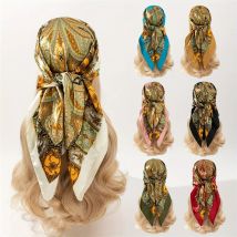 Seiden schal Satin quadratischer Schal für Frauen Paisley Halstuch weiblich neue Stirnband Haar bänder drucken Foulard Hijab Wraps Bandana