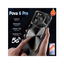 New Pova 6 Pro Original 6.8inch Smartphone 5G Dual SIM Card Mobile Phones 108MP Face ID Cellphones 7800mAh Android 14 Cell Phone