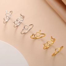 Cazador Science Chemical Rings for Women Stainless Steel Chemistry Molecular Finger Rings Dopamine Caffeine Benzene Jewelry 2026