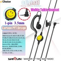 1-poliges 3,5mm Walkie Talkie Headset Lächeln Mikrofon ppt Design Ohr haken Ohrhörer für retevis rt40 icom IC-R2 IC-R5 yaesu Motorola Radios