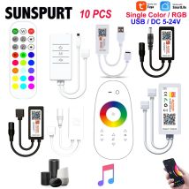 1-10Tuya Smart Leben APP 5-24V 2,4G Wifi DW/RGB led Licht Streifen Drahtlose Fernbedienung smart Home arbeit mit Alexa Google Hause