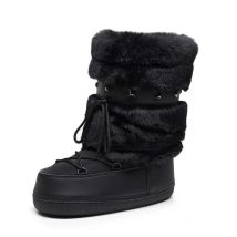 Women's Furry Boots New Warm Skiing Winter Boots Women Space Boots Trendy Ladies Winter Shoes Non-slip Girls Snow Boots