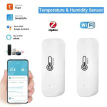 2PCS Tuya Zigbee WiFi Sensore di umidità della temperatura Termometro connesso per la casa compatibile con Smart Life Alexa Google Assistant