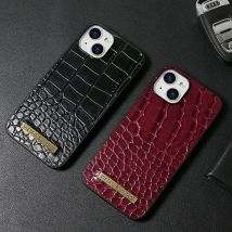 VIETAO-Schwarze Lederhülle mit Krokodilmuster für iPhone 16 16 pro max, Business-Handyhülle, iPhone 14 pro, 14, 13 Pro Max, 12, 11