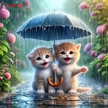 Huacan DIY Diamant Malerei Katze Komplettset Vollbohrer Mosaik Tier Regenschirm handgemachte Hobby Kunst Home Dekoration