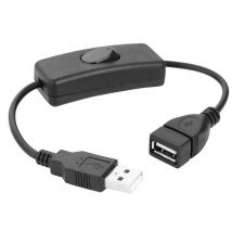 28 cm schwarzes USB-Kabel mit Ein-/Ausschalter, Verlängerungskabel für USB-Lampe, USB-Lüfter, Stromversorgungsleitung, langlebig, HEIßER VERKAUF, Adapter