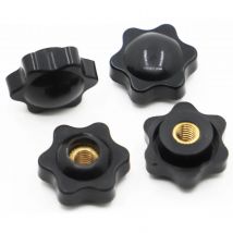 M4 M5 M6 M8 M10 Schwarz Pflaume Bakelit Handfest Muttern Griff Gewinde Stern Mechanische Rändelmuttern Klemmknopf Manuelle Muttern