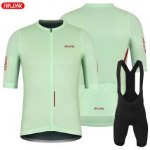 Raudax UNISEX SPECTRA Kurzarm Jersey Sets Ropa Ciclismo Hombre Sommer Radfahren Kleidung Triathlon Trägerhose Anzug Bike Shirt