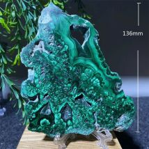 Grüner Malachit-Salb-Scheiben-Quarzstein, Kristall, natürlicher Quarz, Reiki-Mineralien, heilende Edelsteine, Streifen, Heimdekoration
