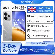 Global Version realme 14 5G Smartphone Snapdragon 6 Gen 4 Chipset 6.67" 120Hz AMOLED Display 45W 6000mAh Battery Android 15