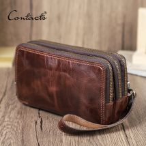 CONTACT'S Echtes Leder Herren Clutch Taschen Luxus Designer Sling Schultertasche Lange Geldbörse Damen Tasche Handtasche Geldbörse Handytasche