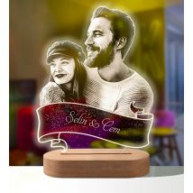 Lampada fotografica 3D personalizzata Foto e testo personalizzati Regali personalizzati per San Valentino, anniversario di matrimonio, compleanno, luce notturna 3D