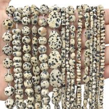 Żółte dalmatyńczyki Jasper koraliki kamień naturalny okrągły matowy fasetowany Rondelle luźne koraliki do tworzenia biżuterii naszyjnik DIY bransoletki