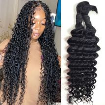 Capelli intrecciati sfusi Capelli umani al 100% Onda profonda Nessuna trama Fasci brasiliani Trecce Estensione Fasci di capelli umani ricci per trecce Boho