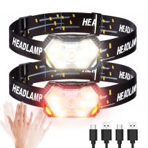 JIASHUAIXIN-linterna frontal de luz fuerte, recargable por USB, con Sensor de movimiento, portátil, para acampar al aire libre, linterna de trabajo