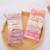 5 Teile/satz Solide Musselin Baumwolle Leinen Baby Stirnband Elastische Kaninchen Ohr Haarband Infant Mädchen Turban Headwraps Stretch Zubehör