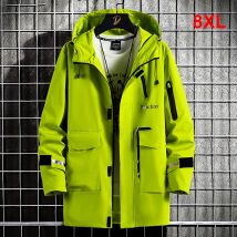 Wind breaker Jacke Männer 8xl plus Größe lange Jacken reflektierende Streifen Design Kapuzen mäntel Camp Jacken männliche Oberbekleidung im Freien