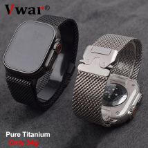 100 % Titanarmband für Apple Watch Ultra 2 1 Serie 10 9 8 7 6 SE Armband für iWatch Milanese Loop für iWatch-Armband 45 46 49 mm