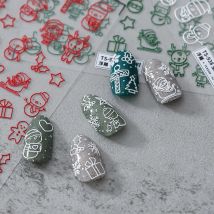 5D-Nagelaufkleber zum Basteln, hochwertige, dünne, robuste, gefrostete, selbstklebende Rückseite, Nagelkunstaufkleber, Weihnachtsfeier, Nageldekorationsaufkleber