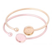 2 pezzi in acciaio inossidabile oro rosa bracciale pieghevole base spazi vuoti misura 12mm cabochon braccialetto impostazione vassoi risultati gioielli fai da te