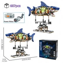 Mechanical Technical Shark Building Blocks Ocean Series Movable Model MOC Style Gift Adults Children Christmas Birthday Gifts
