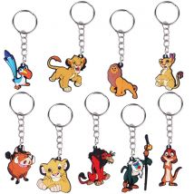 10 pezzi casuali Il Re Leone Portachiavi Action Figure Ciondolo Simpatico personaggio dei cartoni animati Giocattolo Modello bambola Decorazione Regalo di compleanno per bambini