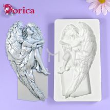 Engel Silikon Form Schokolade Fondant Kuchen Form DIY Harz Ton, Der Modell Hause Dekorieren Werkzeuge Küche Backformen Zubehör