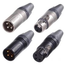 50 szt. złączy XLR, 25 szt. męskich MXX lub 25 szt. żeńskich 3FXX, zestaw 3-pinowych złączy XLR do samodzielnego montażu kabli XLR.