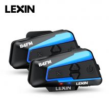 Lexin B4FM-X Bluetooth-Motorrad-Gegensprechanlage, Helm-Headsets, BT 5.0, drahtlose Kommunikation, Gegensprechanlage, Musik, die 10 Fahrer teilen